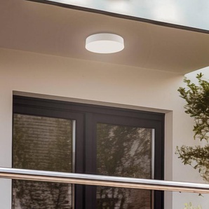 Lindby LED-Außendeckenlampe Lahja, weiß, Sensor, IP65 9949015