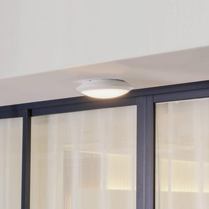 Lindby LED-Außendeckenlampe Naira, weiß, Sensor, 30 cm, IP65 9949021