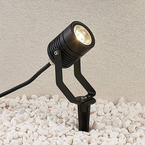 Lindby LED-Außenstrahler Maris m. Erdspieß, IP65, schwarz 9934010