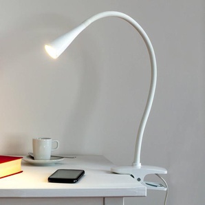 Lindby LED-Klemmleuchte Baris, weiß, Höhe 44 cm, 3000K CEL-1211 white
