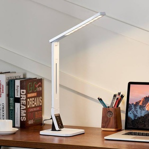 Lindby LED-Schreibtischleuchte Eleni, weiß, CCT, dimmbar 9950190