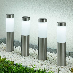 Lindby LED-Solar-Sockellampe, 4er-Set, Erdspieß, 31 cm, IP44 9929017