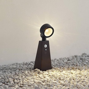Lindby LED-Solar-Strahler Raide, Sensor, schwarz, Aluminium Raide, schwarz, Aluminium, Modern, Solarleuchten 10025937