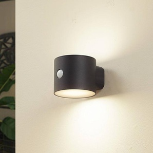 Lindby LED-Solar-Wandleuchte Amren, schwarz, ABS, Sensor 10025956