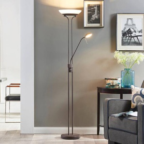 Lindby LED-Stehlampe Yveta, rostfarben, Leselampe, dimmbar 9620912