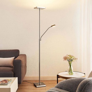 Lindby LED-Stehleuchte Sumani, eckig, nickel, Höhe 180cm 9945430