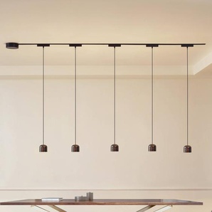 Lindby Schienensystem 48V Lumaro, Pendel, Zylinder, 5-flg. schwarz