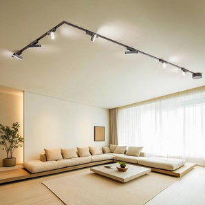 Lindby Schienensystem Lumaro,Lichtleiste,7-flg.,schwarz,48V,dimmbar