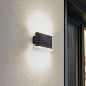 Lindby Smart LED-Außenwandleuchte Elvi, CCT, RGB, Tuya, IP54 Elvi Lindby, dimmbar, schwarz, Aluminium, Modern, Smart Home Wandleuchte außen 10020150