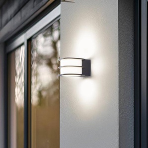 Lindby Smart LED-Außenwandleuchte Fyra, rund, CCT, RGB, Tuya Fyra Lindby, dimmbar, alu / grau / zink, Aluminium, Modern, Smart Home Wandleuchte außen 10020125