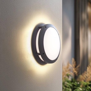 Lindby Smart LED-Außenwandleuchte Liren CCT RGB Tuya WLAN Lindby, dimmbar, alu / grau / zink, Aluminium, Modern, Smart Home Wandleuchte außen 10020145