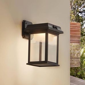 Lindby Solar-LED-Wandleuchte Latarka, Höhe 27,5 cm, Sensor Latarka, schwarz, Kunststoff, Modern, Solarleuchte außen 10025774