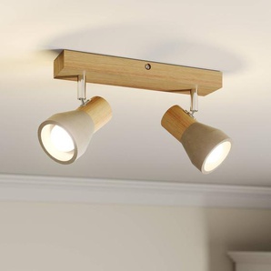 Lindby Strahler Filiz, 2-flammig, 27 cm, Holz, Beton, E14 9621837