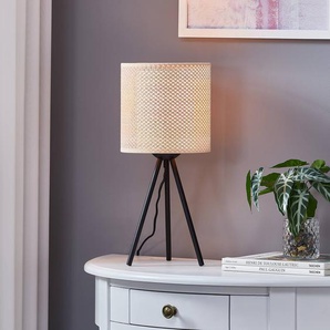 Lindby Tischleuchte Soula, Ø 20 cm, beige, Kunststoff, E27 10012923