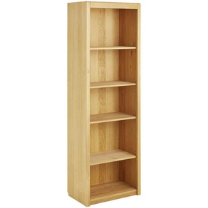 Linea Natura Aktenregal, Wildeiche, Holzwerkstoff, Wildeiche, teilmassiv, 4 Fächer, 65x201x41 cm, Beimöbel erhältlich, stehend, Arbeitszimmer, Büroregale, Aktenregale