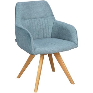 Linea Natura Armlehnstuhl, Eiche, Jadegrün, Holz, Textil, Wildeiche, vollmassiv, eckig, 61x88x69 cm, inklusive Armlehnen, Esszimmer, Stühle, Esszimmerstühle, Armlehnenstühle