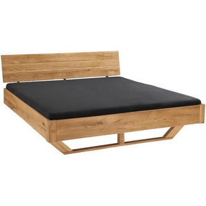 Linea Natura Balkenbett, Wildeiche, Holz, Wildeiche, massiv, 180x200 cm, in verschiedenen Größen erhältlich, Schlafzimmer, Betten, Doppelbetten