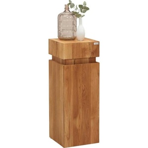 Linea Natura Beistelltisch, Eiche, Holz, Wildeiche, massiv, quadratisch, Säule, 30x80x30 cm, Stauraum, Wohnzimmer, Wohnzimmertische, Beistelltische