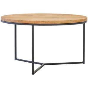 Linea Natura Couchtisch, Eiche, Holz, Eiche, massiv, rund, eckig, Flachrohr, 80x44x80 cm, einfacher Aufbau, Wohnzimmer, Wohnzimmertische, Couchtische