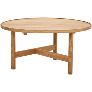 Linea Natura Couchtisch, Wildeiche, Holz, Wildeiche, massiv, rund, rund, 80x40x80 cm, Wohnzimmer, Wohnzimmertische, Couchtische