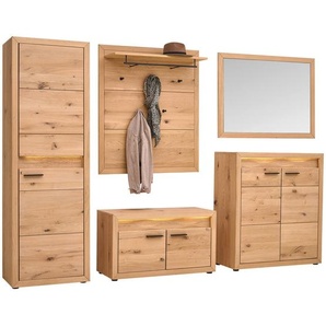 Linea Natura Garderobe, Eiche, Holz, Asteiche, 285x199x40 cm, Garderobe, Garderoben-Sets & Serien
