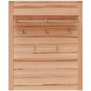 Linea Natura Garderobenpaneel, Buche, Holz, Holzwerkstoff, Kernbuche, massiv, 90x110x29 cm, Aufhängemöglichkeit, Kleiderstange, Garderobe,