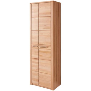 Linea Natura Garderobenschrank, Buche, Holzwerkstoff, Kernbuche, massiv, 8 Fächer, 65x201x40 cm, Beimöbel erhältlich, Garderobe, Garderobenschränke