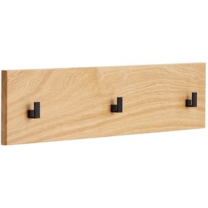 Linea Natura Hakenleiste, Eiche, Holz, Wildeiche, furniert, 85x18x2 cm, Garderobe, Garderobenleisten & Garderobenhaken, Garderobenleisten