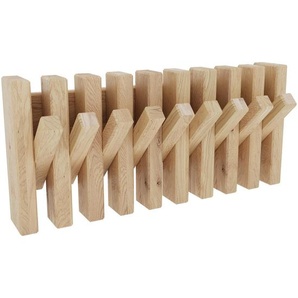 Linea Natura Hakenleiste Studioline, Eiche, Holz, Eiche, massiv, 38x17x5.1 cm, Aufhängemöglichkeit, Garderobe, Garderobenleisten & Garderobenhaken, Garderobenleisten