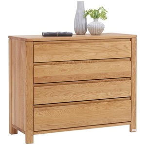 Linea Natura Kommode, Wildeiche, Holz, Wildeiche, massiv, 4 Schubladen, 105x86x45 cm, Beimöbel erhältlich, in verschiedenen Holzarten erhältlich, Wohnzimmer, Kommoden & Sideboards, Kommoden