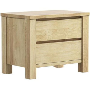 Linea Natura Nachtschrank, Eiche, Holz, Wildeiche, massiv, 2 Schubladen, 60x47x38 cm, Typenauswahl, Holzmöbel, Holztische, Nachttische Holz