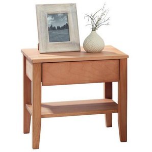Linea Natura Nachtschrank, Natur, Holz, Buche, massiv, 1 Schubladen, 54x50x45 cm, Schlafzimmer, Nachttische