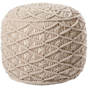 Linea Natura Pouf, Beige, Textil, Raute, 45x45 cm, Wohnzimmer, Hocker, Poufs