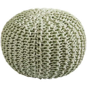 Linea Natura Pouf, Grün, Textil, Uni, Füllung: Styroporkugeln, 55x55x35 cm, AZO-frei, Indoor, Wohnzimmer, Hocker, Poufs