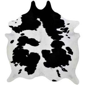 Linea Natura Rinderfell, Schwarz, Weiß, Fell, Echtleder, Rindleder, Tierform, für Fußbodenheizung geeignet, Teppiche & Böden, Teppiche, Fellteppiche