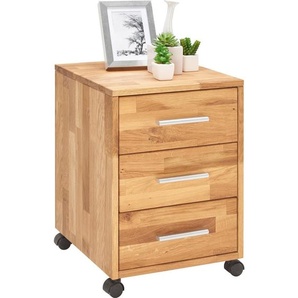 Linea Natura Rollcontainer, Wildeiche, Kunststoff, Wildeiche, massiv, 3 Schubladen, 40x56.7x42 cm, Beimöbel erhältlich, Arbeitszimmer, Container,