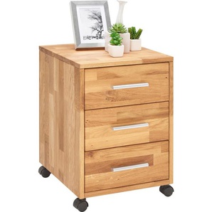 Linea Natura Rollcontainer, Wildeiche, Kunststoff, Wildeiche, massiv, 3 Schubladen, 40x56.7x42 cm, Beimöbel erhältlich, Arbeitszimmer, Container,