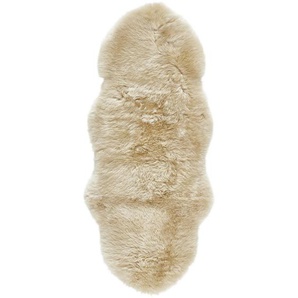 Linea Natura Schaffell carpet , Beige, Hellbraun , Fell , Tier , Tierform , 60 cm , Textiles Vertrauen - Oeko-Tex®, Reach, AZO-frei, SGS-geprüft, Bsci , für Fußbodenheizung geeignet, rutschfest, in verschiedenen Größen erhältlich, pflegeleicht , Teppiche
