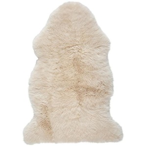 Linea Natura Schaffell, Creme, Fell, Echtleder, Lammfell, Schaf, Tierform, 60x90-95 cm, Oeko-Tex® Standard 100, in verschiedenen Größen erhältlich, Teppiche & Böden, Teppiche, Fellteppiche