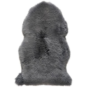 Linea Natura Schaffell, Dunkelgrau, Fell, Tierform, 60x90 cm, Oeko-Tex® Standard 100, für Fußbodenheizung geeignet, pflegeleicht, Teppiche & Böden,
