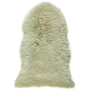 Linea Natura Schaffell, Grün, Fell, Tierform, 60x90 cm, Oeko-Tex® Standard 100, für Fußbodenheizung geeignet, pflegeleicht, Teppiche & Böden,