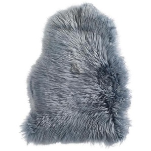 Linea Natura Schaffell Perth, Grau, Fell, Uni, Tierform, 65x45 cm, für Fußbodenheizung geeignet, schmutzabweisend, pflegeleicht, rutschfeste