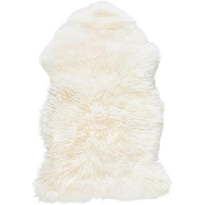 Linea Natura Schaffell, Weiß, Fell, Schaf, Tierform, 50x80 cm, Bsci, platzsparend, leicht zusammenrollbar, Teppiche & Böden, Teppiche, Fellteppiche