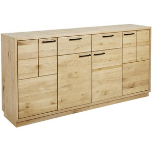 Linea Natura Sideboard , Eiche , Metall , Wildeiche , Hartholz , 3 Fächer , 2 Schubladen , 180x88x40 cm , Beimöbel erhältlich , Holzmöbel, Kleinmöbel Holz, Holzkommoden, Sideboards Holz