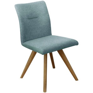 Linea Natura Stuhl, Eiche, Jadegrün, Holz, Textil, Wildeiche, vollmassiv, eckig, 51.5x87.5x63 cm, Stoffauswahl, Esszimmer, Stühle, Esszimmerstühle,