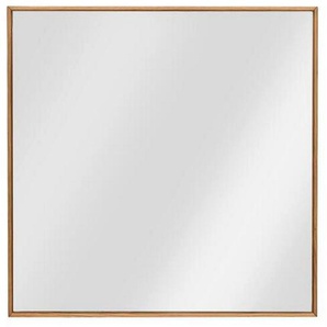 Linea Natura Wandspiegel , Eiche , Glas , Asteiche , massiv , quadratisch , 72x72x3 cm , senkrecht und waagrecht montierbar , Garderobe, Garderobenspiegel, Garderobenspiegel