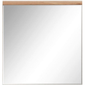 Linea Natura Wandspiegel , Eiche , Glas , rechteckig , 80x85x2 cm , senkrecht montierbar , Garderobe, Garderobenspiegel, Garderobenspiegel