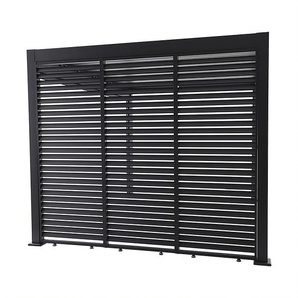 LINO Seitenwand, Aluminiumlamellen Matt grau, Breite: 272,5cm, nicht verstellbar