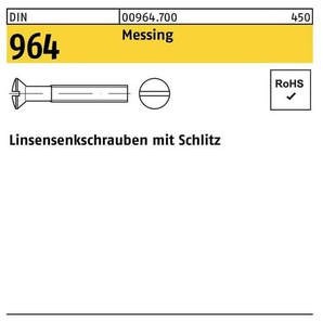 Linsensenkschraube DIN 964 Schlitz M 5 x 50 Messing