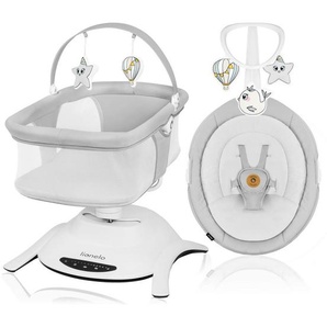 Lionelo Wiege Bella Set 2 in 1, Grau, 76.5x57.5x60.5 cm, Babymöbel, Babybetten, Stubenwagen & Babywiegen